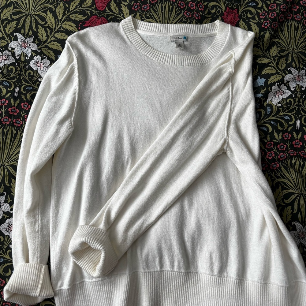 L.L. Bean Cream Long Sleeve Sweater